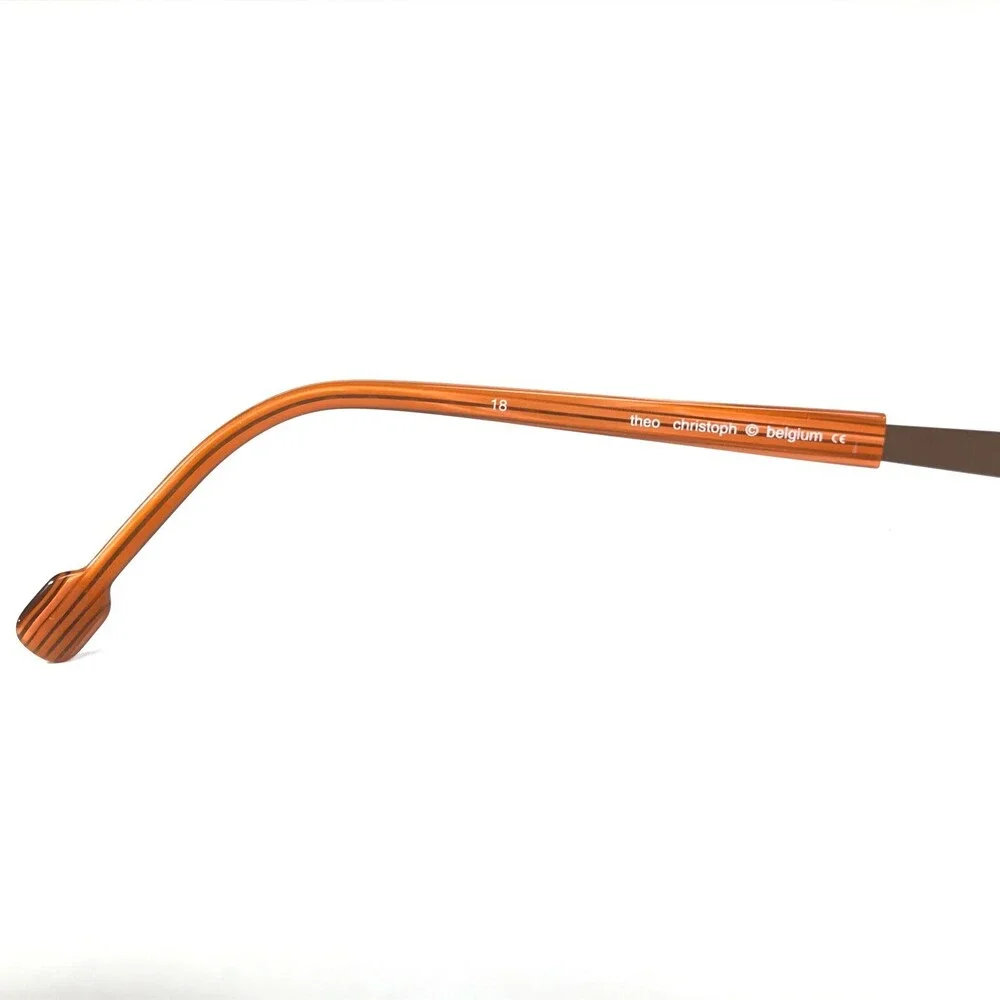 THEO Eyeglasses Frames christoph 18 Brown Striped Orange Rectangular 48-19-135